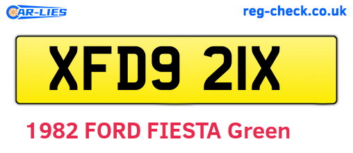 XFD921X are the vehicle registration plates.