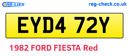 EYD472Y are the vehicle registration plates.