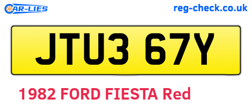 JTU367Y are the vehicle registration plates.