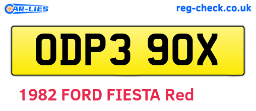 ODP390X are the vehicle registration plates.