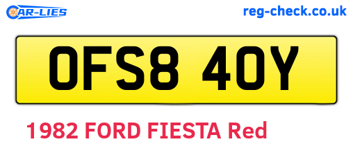 OFS840Y are the vehicle registration plates.