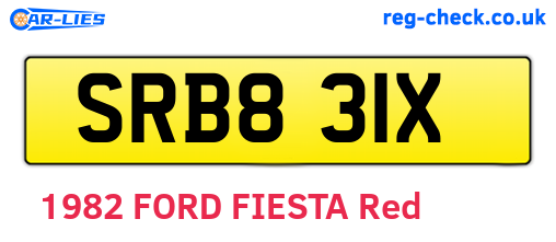 SRB831X are the vehicle registration plates.