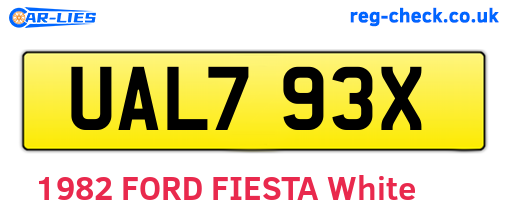 UAL793X are the vehicle registration plates.
