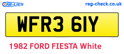 WFR361Y are the vehicle registration plates.