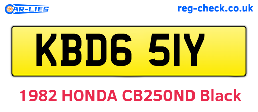 KBD651Y are the vehicle registration plates.