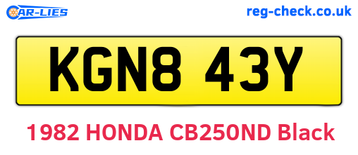 KGN843Y are the vehicle registration plates.
