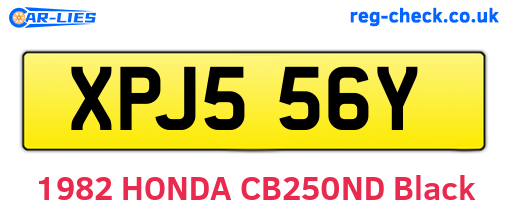 XPJ556Y are the vehicle registration plates.