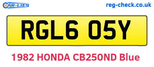 RGL605Y are the vehicle registration plates.