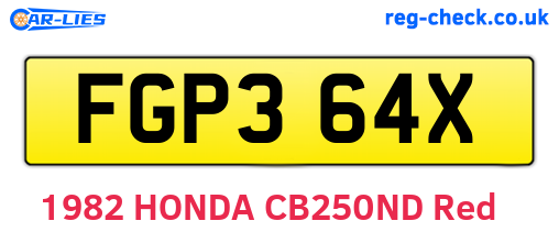 FGP364X are the vehicle registration plates.