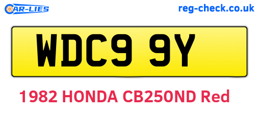 WDC99Y are the vehicle registration plates.