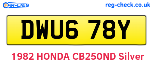 DWU678Y are the vehicle registration plates.
