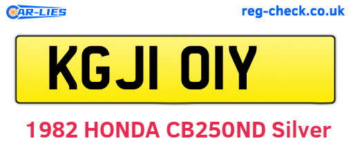 KGJ101Y are the vehicle registration plates.