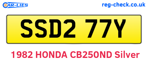 SSD277Y are the vehicle registration plates.