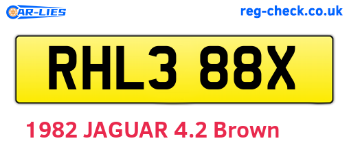 RHL388X are the vehicle registration plates.