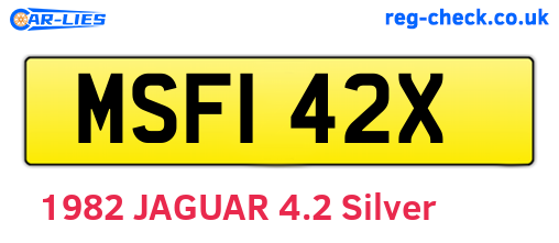 MSF142X are the vehicle registration plates.