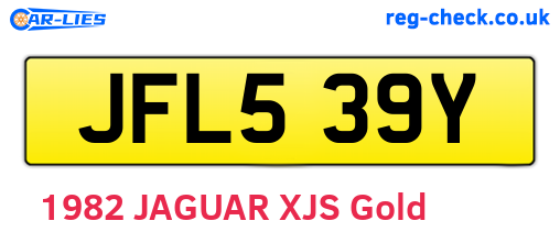 JFL539Y are the vehicle registration plates.