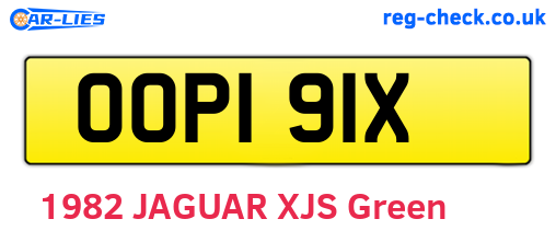 OOP191X are the vehicle registration plates.