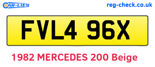 FVL496X are the vehicle registration plates.