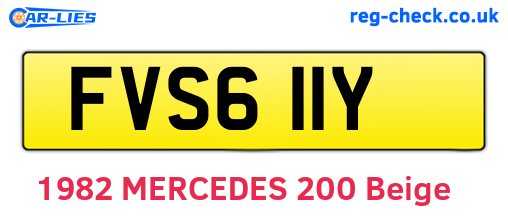 FVS611Y are the vehicle registration plates.