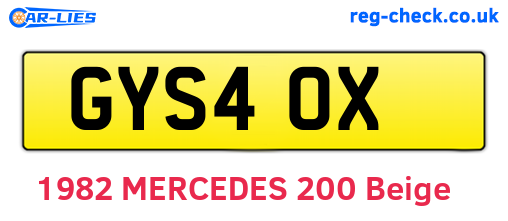 GYS40X are the vehicle registration plates.