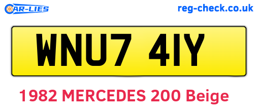 WNU741Y are the vehicle registration plates.