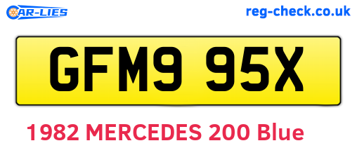 GFM995X are the vehicle registration plates.