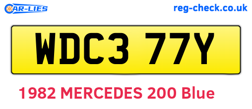 WDC377Y are the vehicle registration plates.