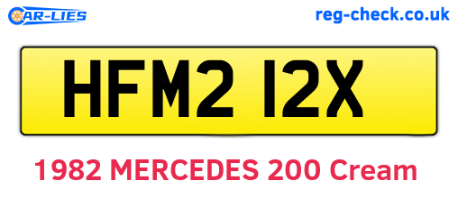 HFM212X are the vehicle registration plates.