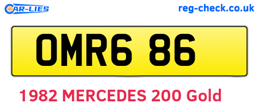 OMR686 are the vehicle registration plates.