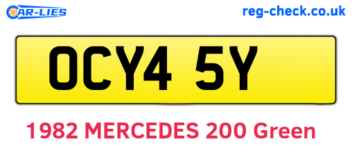 OCY45Y are the vehicle registration plates.
