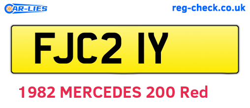 FJC21Y are the vehicle registration plates.
