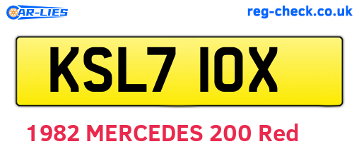 KSL710X are the vehicle registration plates.