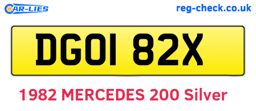 DGO182X are the vehicle registration plates.
