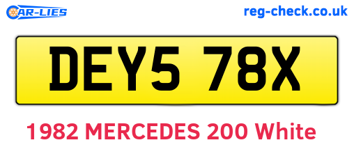 DEY578X are the vehicle registration plates.