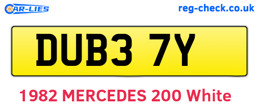 DUB37Y are the vehicle registration plates.