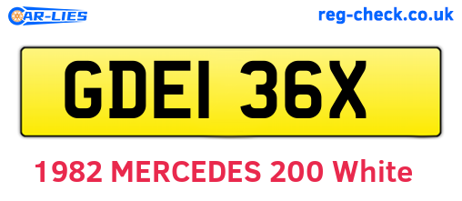 GDE136X are the vehicle registration plates.