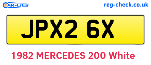 JPX26X are the vehicle registration plates.