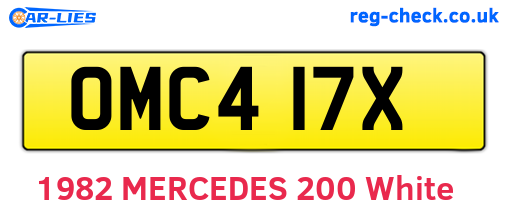OMC417X are the vehicle registration plates.