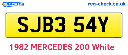 SJB354Y are the vehicle registration plates.