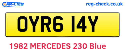 OYR614Y are the vehicle registration plates.