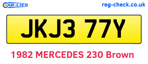 JKJ377Y are the vehicle registration plates.