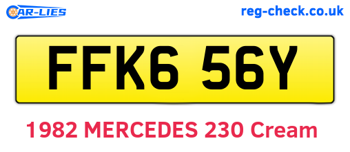 FFK656Y are the vehicle registration plates.