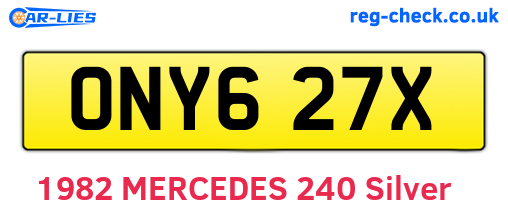 ONY627X are the vehicle registration plates.