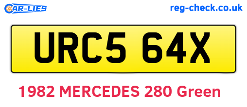 URC564X are the vehicle registration plates.