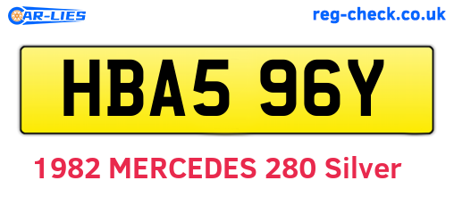 HBA596Y are the vehicle registration plates.