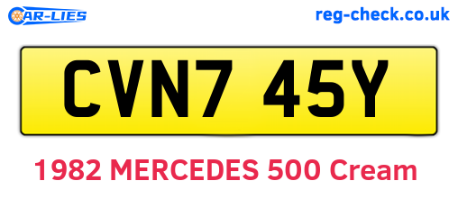 CVN745Y are the vehicle registration plates.