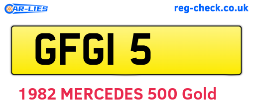 GFG15 are the vehicle registration plates.