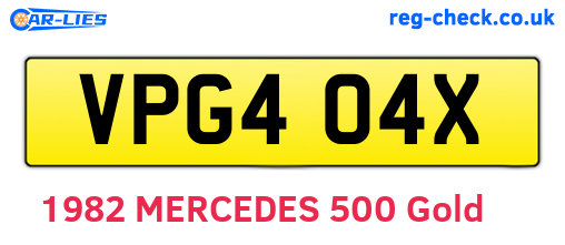 VPG404X are the vehicle registration plates.