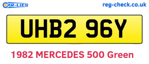 UHB296Y are the vehicle registration plates.