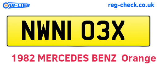 NWN103X are the vehicle registration plates.